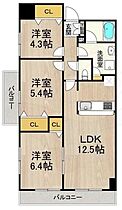 大阪府吹田市江坂町５丁目14番16号（賃貸マンション3LDK・6階・67.50㎡） その2