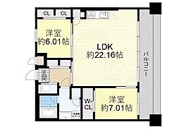 プレジオ東三国 2LDKの間取図画像