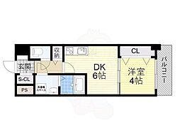 スプランディッド新大阪EAST 4階1DKの間取り