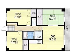 ケント 3DKの間取図画像