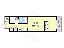 デュオン新大阪レジデンス 9階1Kの間取り