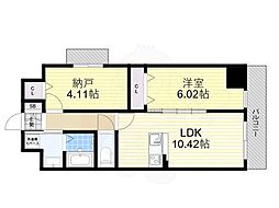 アーバンパーク新大阪 1SLDKの間取図画像