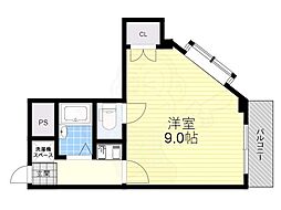 ハイツ中路 1Kの間取図画像