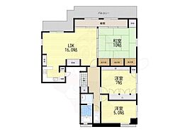 サンパレス第2新大阪 3LDKの間取図画像