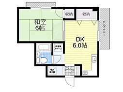 コボリマンション新大阪 1DKの間取図画像