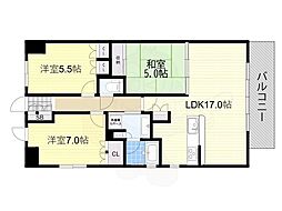 ザ・レジデンス東三国 3LDKの間取図画像