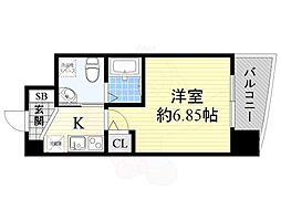 セレニテ江坂ルフレ 1Kの間取図画像