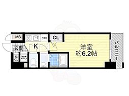 エスリード新大阪ヴェルデ 1Kの間取図画像