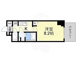 TOPAZ江坂 1Kの間取図画像
