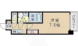 Sレジデンス新大阪ウエスト 1Kの間取図画像