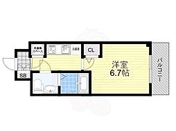 アドバンス新大阪ラシュレ 1Kの間取図画像