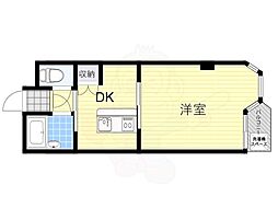 エクト2 1DKの間取図画像