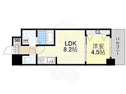 グランルクレ新大阪 1LDKの間取図画像