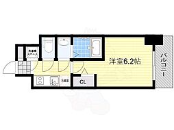 エスリード新大阪ヴェルデ 1Kの間取図画像