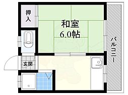 中善マンション 1Kの間取図画像