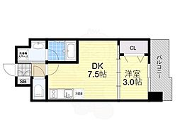 Attirant西三国 1DKの間取図画像