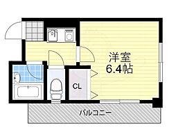 弘和ハイム 1Kの間取図画像