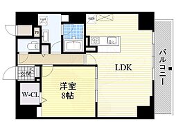 フレール江坂レジデンシャル 1LDKの間取図画像