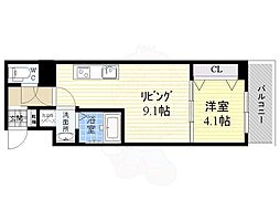 エスレジデンス江坂エミネンス 1LDKの間取図画像