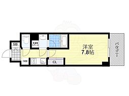 THEMUTUAL江坂 1Kの間取図画像