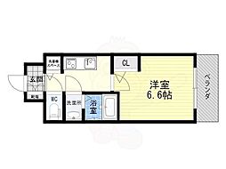 エスレジデンス江坂エミネンス 1Kの間取図画像