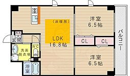 第1関根マンション 2LDKの間取図画像