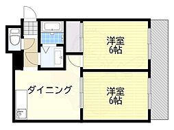 平ハツマンション 2DKの間取図画像