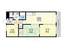 クレール辻堂 3LDKの間取図画像