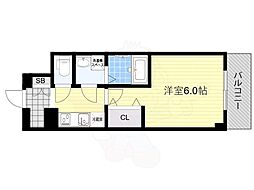 エスリードレジデンス新大阪PRIME 1Kの間取図画像