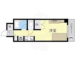 ミールズ江坂 1Kの間取図画像