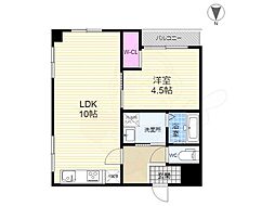 大京ビル東三国ハイツ 1LDKの間取図画像