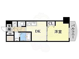 ノルデンタワー新大阪 1DKの間取図画像