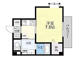 スプリーム新大阪 1Kの間取図画像