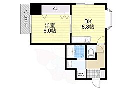 今川マンション 1DKの間取図画像