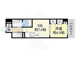 パークフラッツ新大阪 1DKの間取図画像