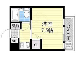 メイト緑地公園 1Kの間取図画像