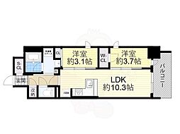 リビオメゾン新大阪 2LDKの間取図画像
