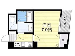 パークス新大阪 1Kの間取図画像