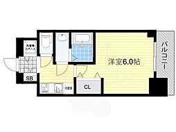 エスリードレジデンス新大阪PRIME 1Kの間取図画像