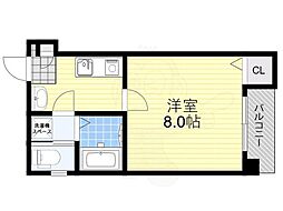 プライムコート東三国 1Kの間取図画像