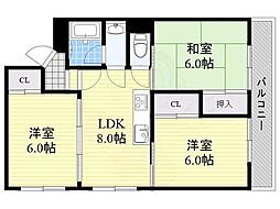 エル三津屋 3LDKの間取図画像