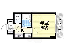 ラ・レジダンス・ド・江坂 1Kの間取図画像