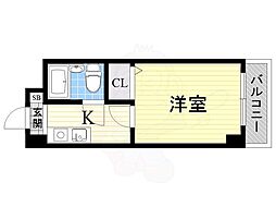 ノルデンハイム豊新 1Kの間取図画像