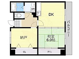 カルム千昇 1SDKの間取図画像