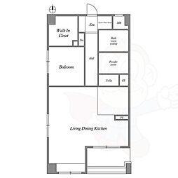 CASSIA江坂 1LDKの間取図画像