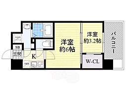 セレニテ江坂ルフレ 2Kの間取図画像