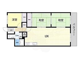 プライムハイツ新大阪 3LDKの間取図画像