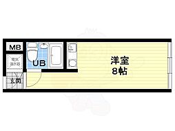ファミールハイツ北大阪3号棟 ワンルームの間取図画像