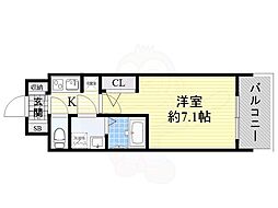 OrchidResidence新大阪 1Kの間取図画像