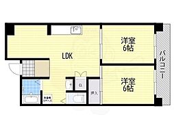 生島リバーサイドマンションB棟 2LDKの間取図画像